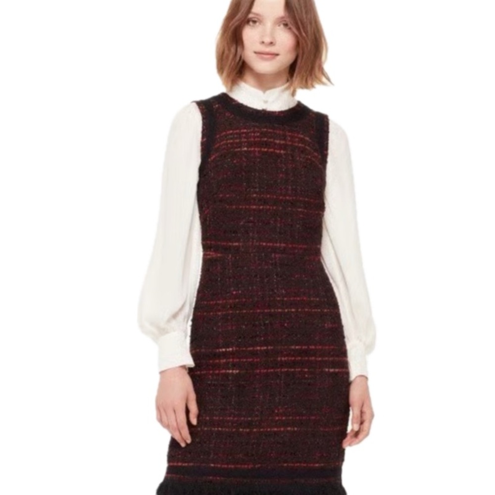 Kate Spade, Elegant Plaid Tweed Sleeveless Dress, Size 4